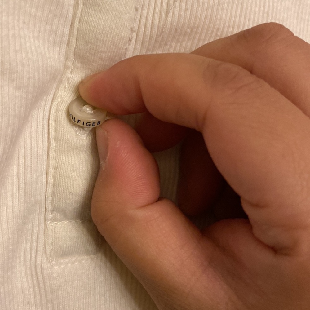 Tommy Hilfiger cream color long sleeve shirt - Picture 4 of 7